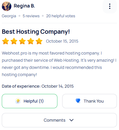 Trustpilot review from Ragina B